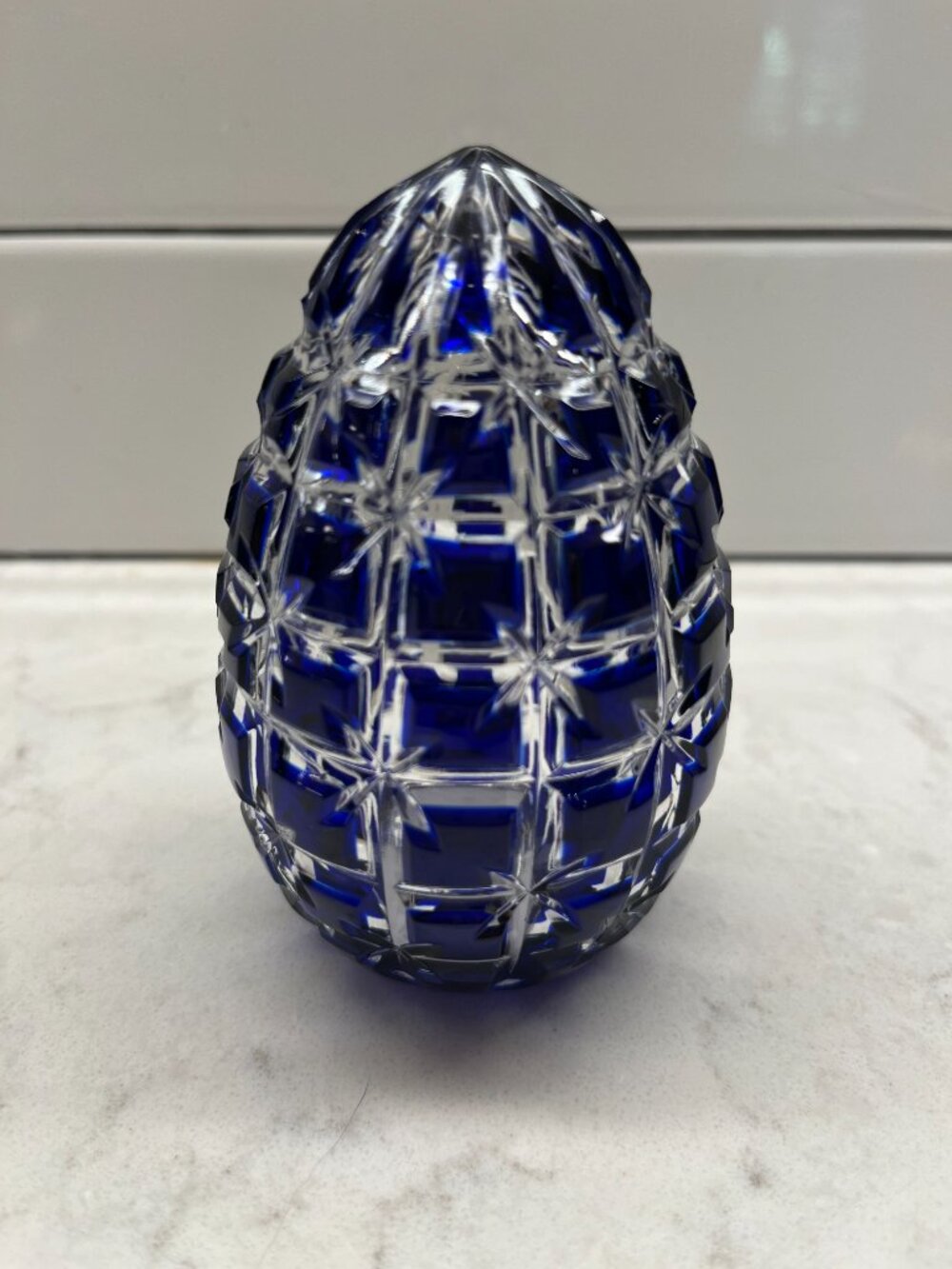 Vtg Signed/Numbered Ltd Edition Magda Nemeth Crystal Egg Paperweight, 447/950